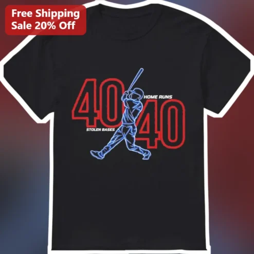 40 Home Runs 40 Stolen Bases Tee 40-40 Club Baseball Milestone Shirt