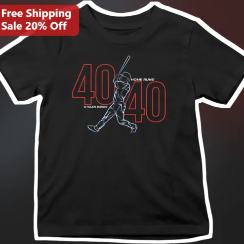 40 Home Runs 40 Stolen Bases Tee 40-40 Club Baseball Milestone Shirt Power And Speed Gift