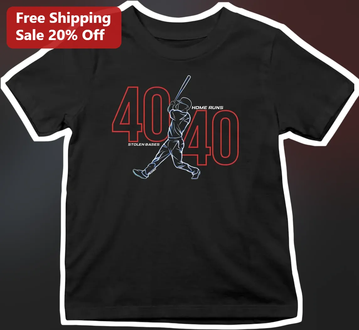 40 Home Runs 40 Stolen Bases Tee 40-40 Club Baseball Milestone Shirt Power And Speed Gift