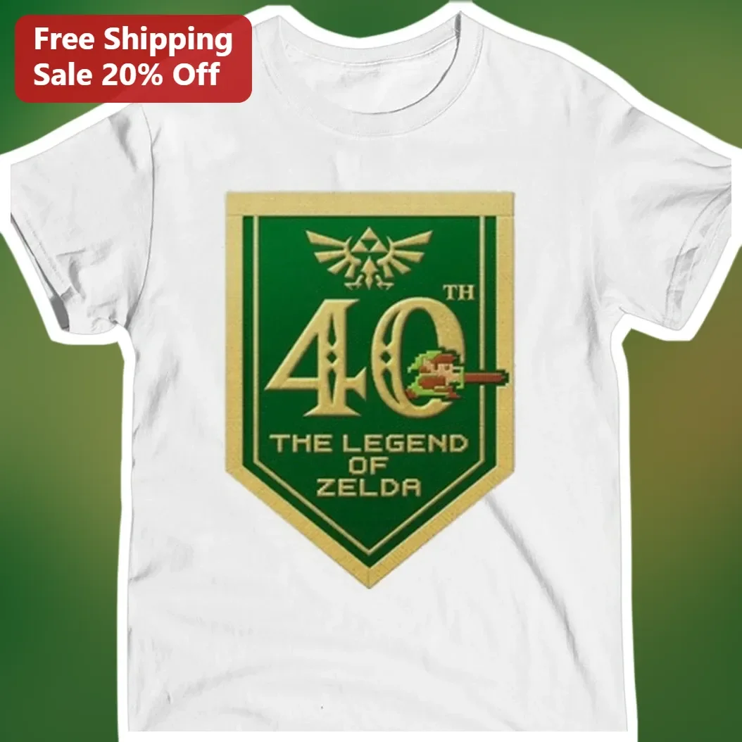 40th The Legend of Zelda Tee Link Hyrule Anniversary Graphic Shirt for Gamers
