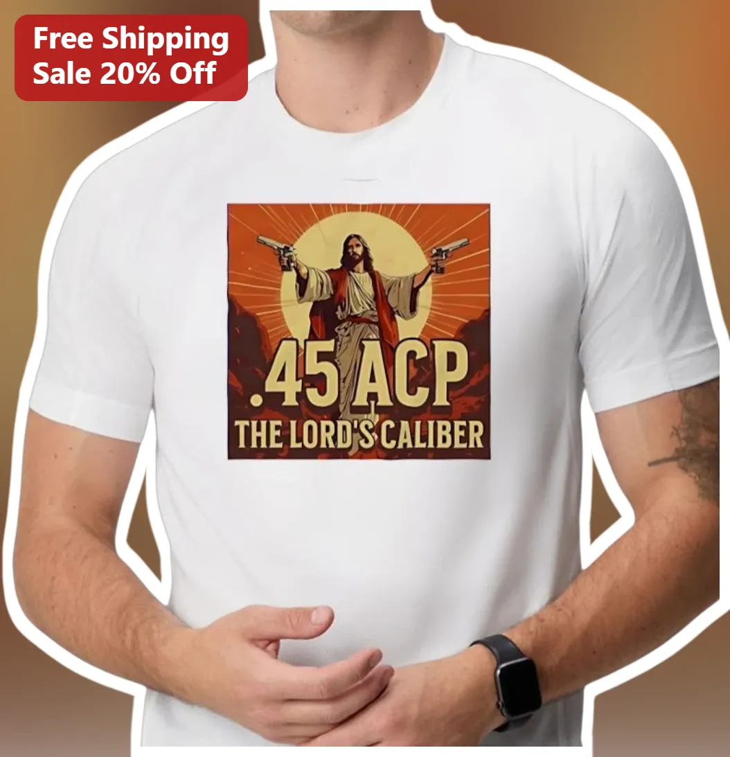.45 ACP The Lord's Caliber Jesus Gun Graphic Tee