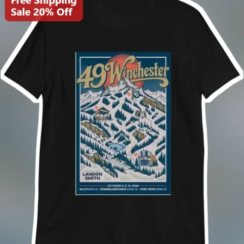 49 nchester Landon Smith Vintage Concert Poster Graphic Tee