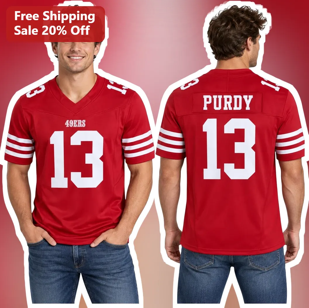 49ers Jersey San Francisco Football Fan Apparel Brock Purdy QB13 Style