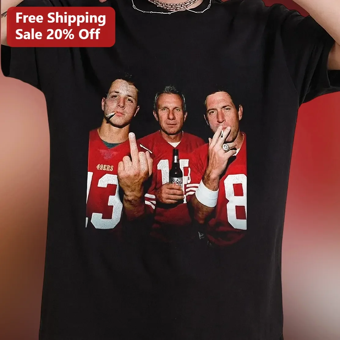 49ers Vintage Distressed Football Graphic Tee