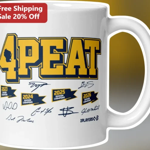 4PEAT Championship Mug Personalized Sports Celebration Gift for Coaches and Teams