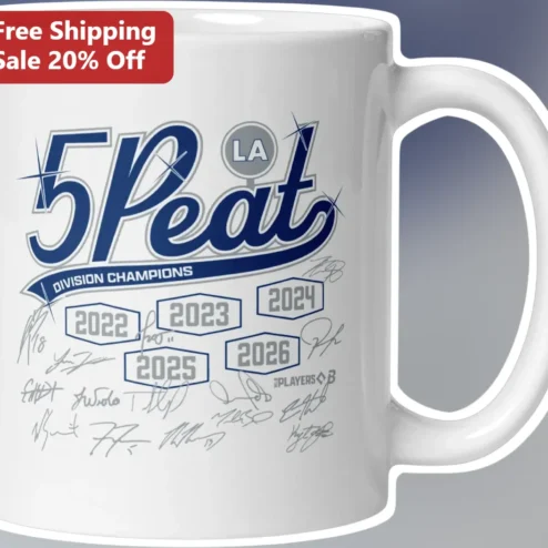 5 Peat Division Champions Los Angeles Dodgers Mug