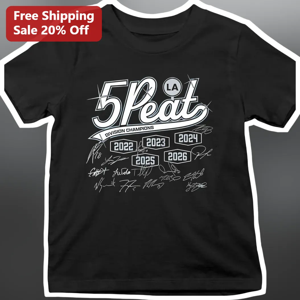 5 Peat LA Division Champions Tee Los Angeles Sports Fan Apparel