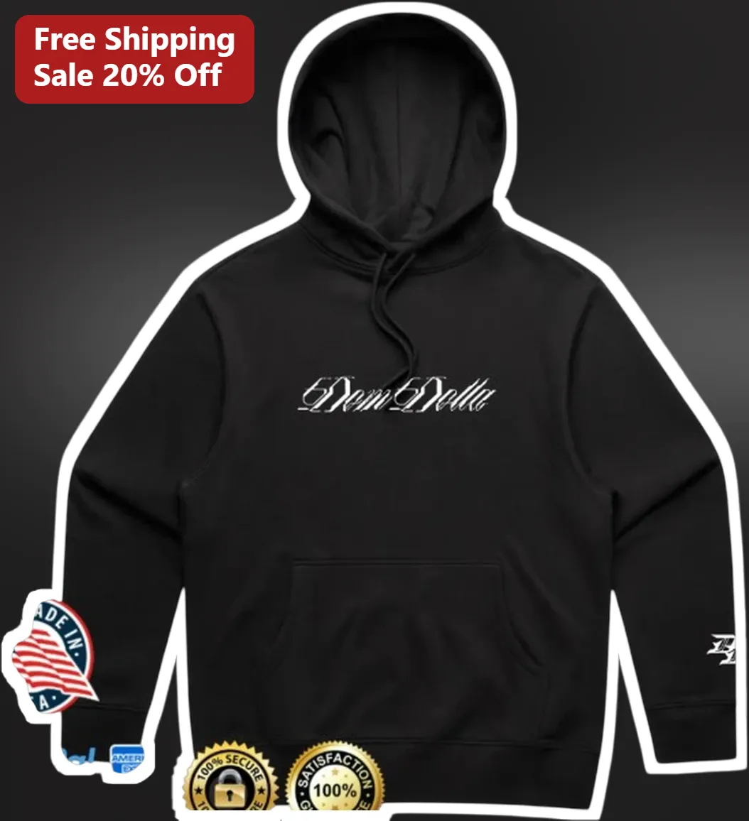 50om 5Dolla Hoodie Black Streetwear Pullover Sweatshirt Urban Graphic Apparel