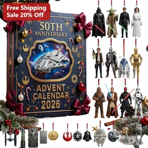 50th Anniversary Advent Calendar Star Wars Characters Ornament Personalized Christmas Gift