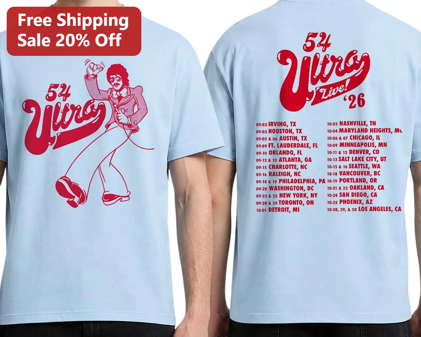 54 Ultra Live! '26 Freddie Mercury Tribute Tour Graphic Tee