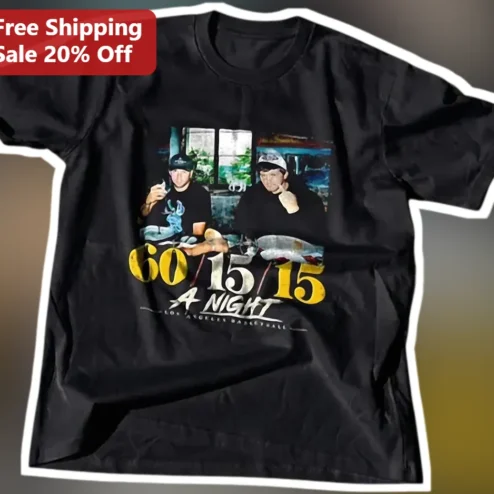60/15/15 A NIGHT Luka Doncic Austin Reaves Lakers Graphic Tee