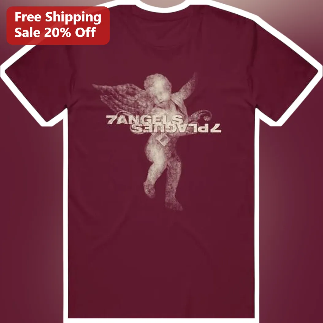 7 Angels 7 Plagues Gothic Vintage Engraving Tee Metalcore Band Merch