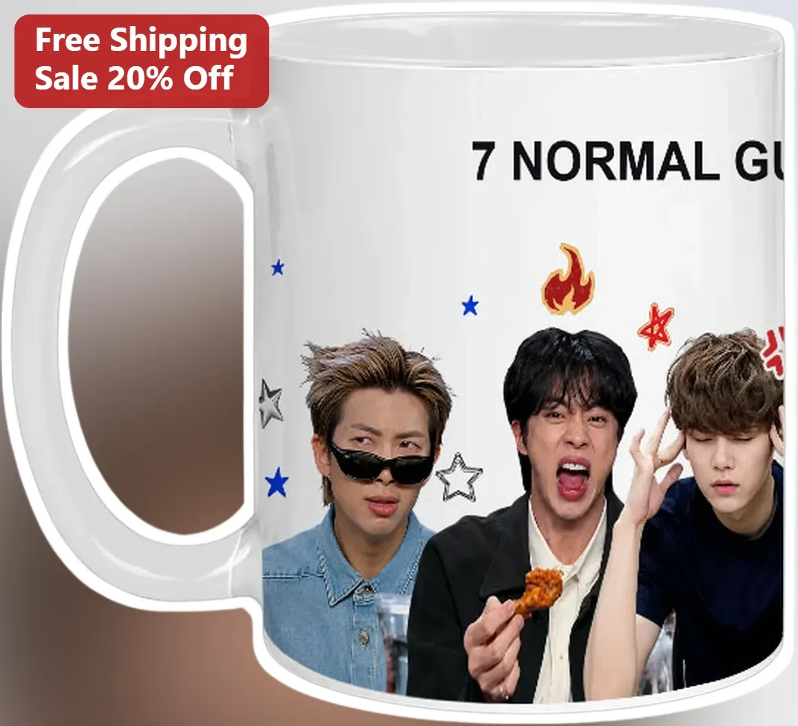7 Normal Guys BTS Mug Kpop Fan Merch Coffee Cup Gift for ARMY