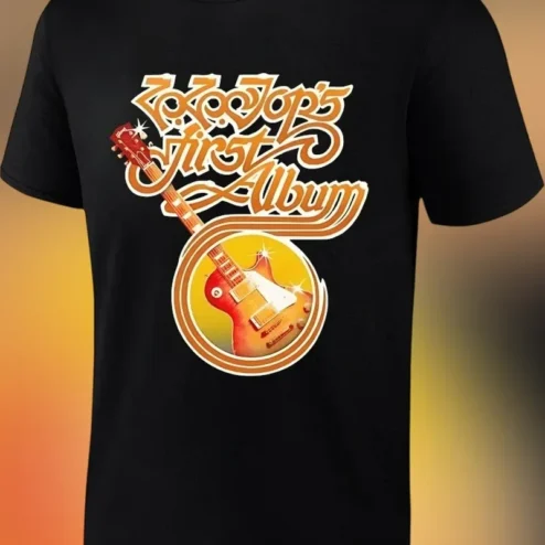 70's First Album Vintage Rock Band Graphic Tee Retro Psychedelic Guitar Shirt