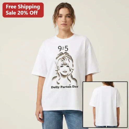 9 to 5 Dolly Parton Day Tee Retro Country Music Icon Portrait Graphic Shirt Gift for Fans