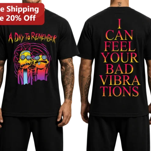 A Day To Remember I Can Feel Your Bad Vibrations Rick And Morty Graphic Tee