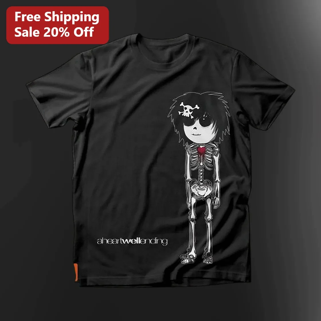 A Heartwell Ending Emo Skeleton Graphic Tee for Men Women Alternative Rock Merch