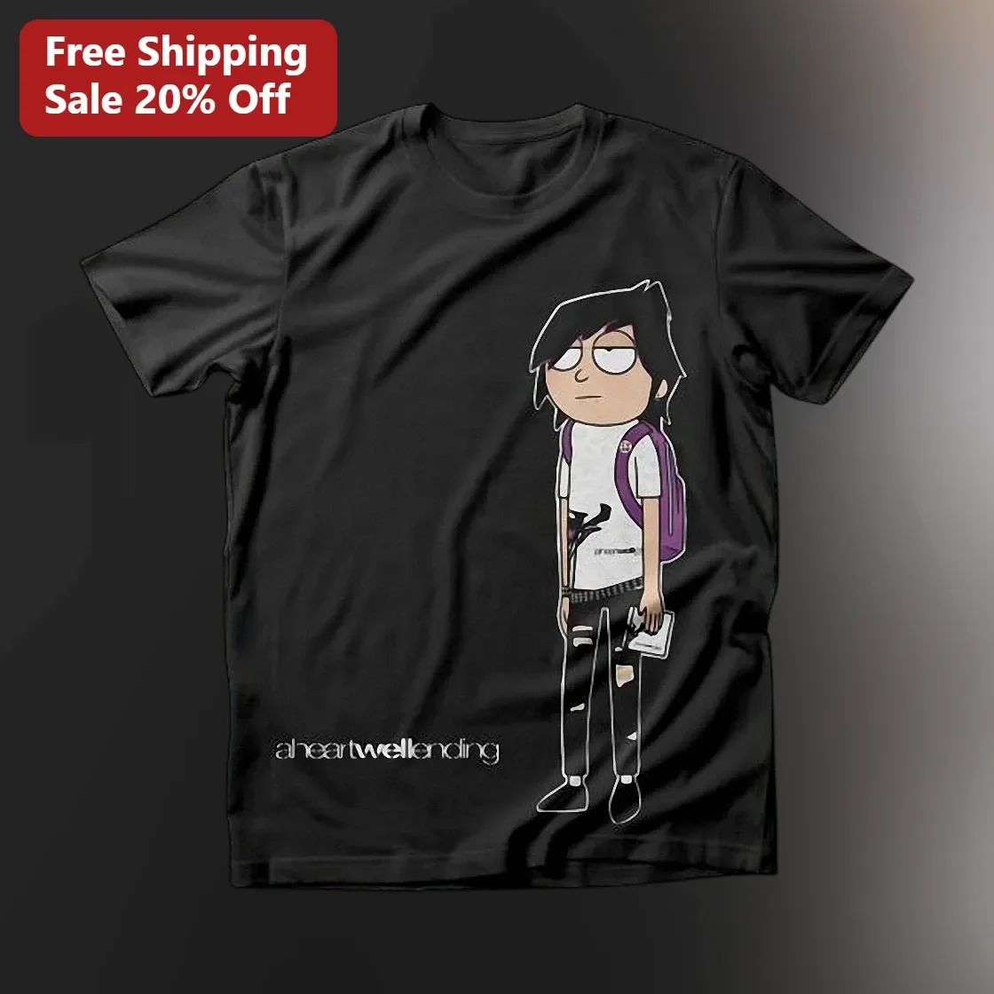 A Heartwell Ending Rubble Music Graphic Tee Emo Scene Band Merch
