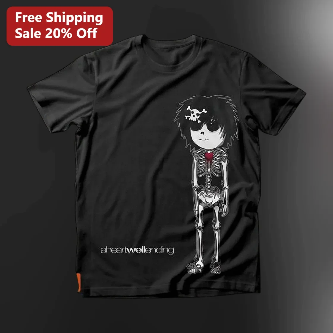 A Heartwell Ending Skeleton Graphic Tee Vintage Emo Post-Hardcore Band Merch