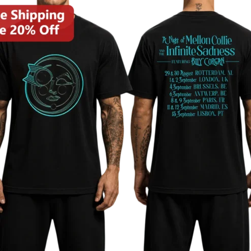 A Night of Mellon Collie and the Infinite Sadness Billy Corgan Tee Smashing Pumpkins Concert Merch