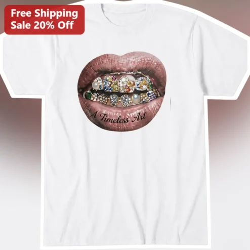 A Timeless Art Diamond Grillz Graphic Tee Hip Hop Streetwear Shirt