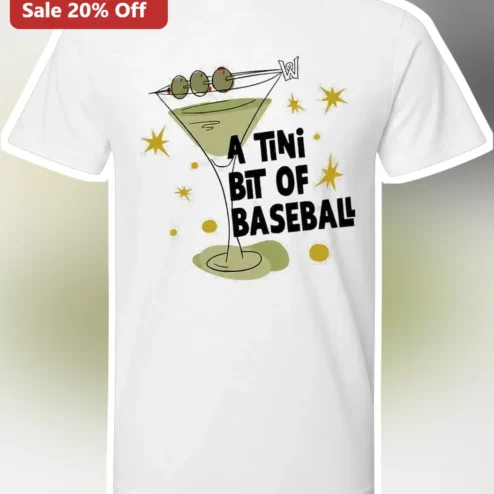 A Tini Bit Of Baseball Graphic Tee Funny Cocktail Lover Gift for Women Men