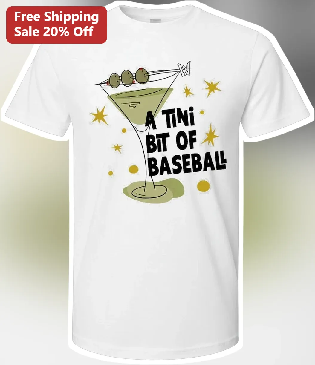 A Tini Bit Of Baseball Graphic Tee Funny Cocktail Lover Gift for Women Men