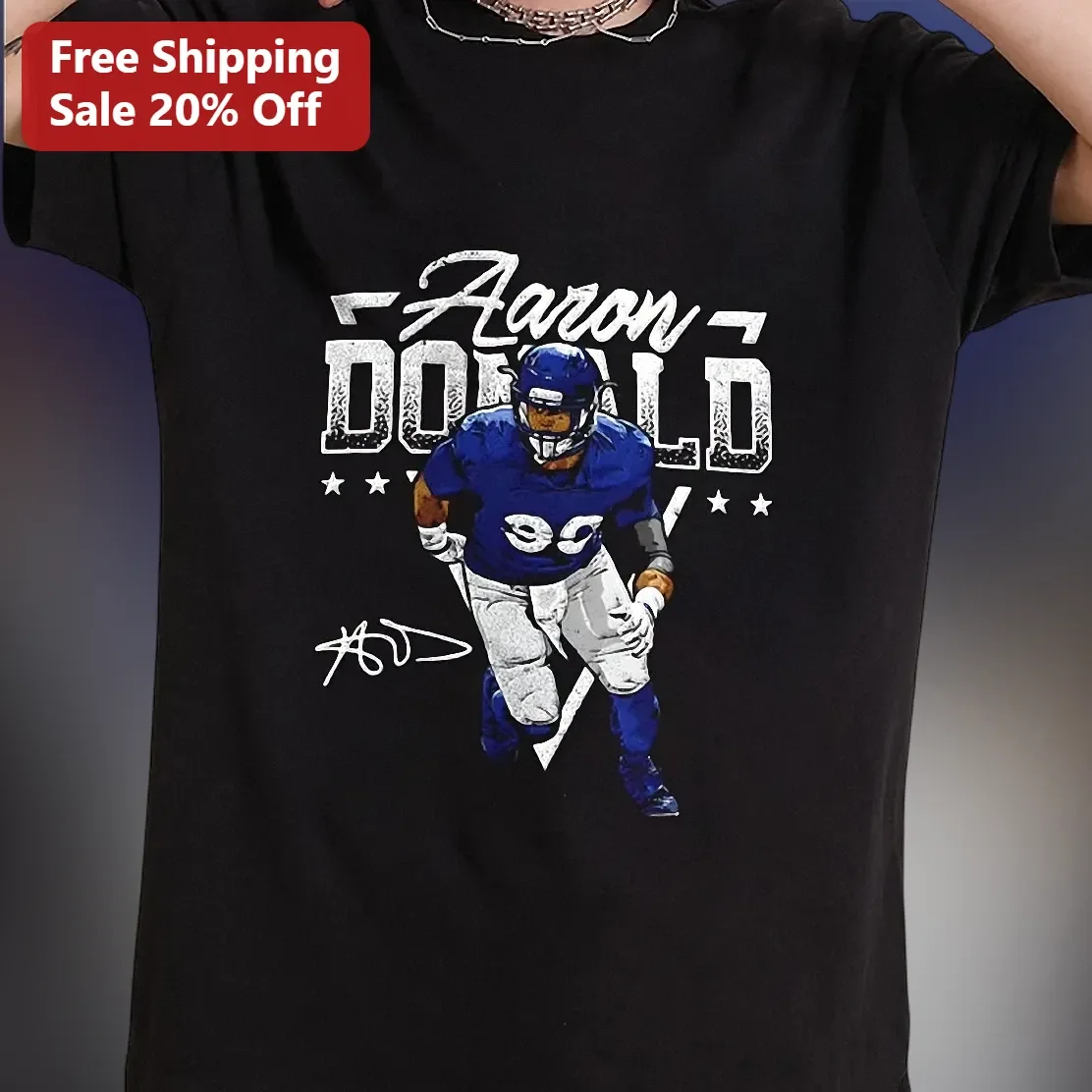 Aaron Donald Vintage Distressed Graphic Tee NFL Football Player Gift for Men