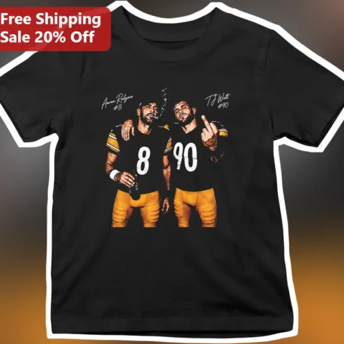 Aaron Rodgers #8 TJ Watt #90 Steelers Graphic Tee