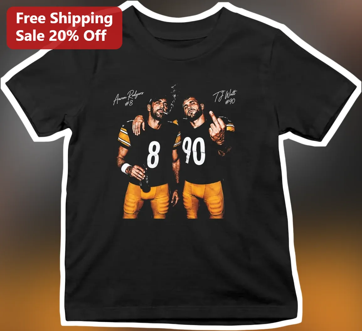 Aaron Rodgers #8 TJ Watt #90 Steelers Graphic Tee