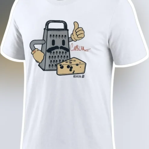 Aaron Rodgers Cheesehead Boxing Grater Cartoon Graphic Tee NFL Fan Shirt