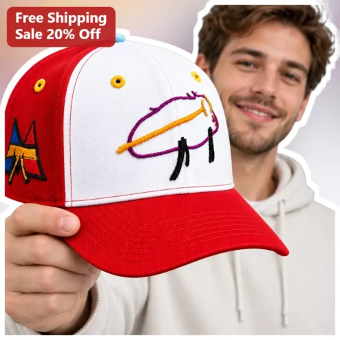Abstract Embroidered Character Cap Hat Men's Streetwear Trucker Snapback