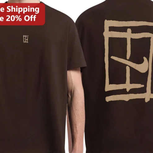 Abstract Geometric Rune Symbol Tee Minimalist Streetwear Graphic Shirt for Men Women