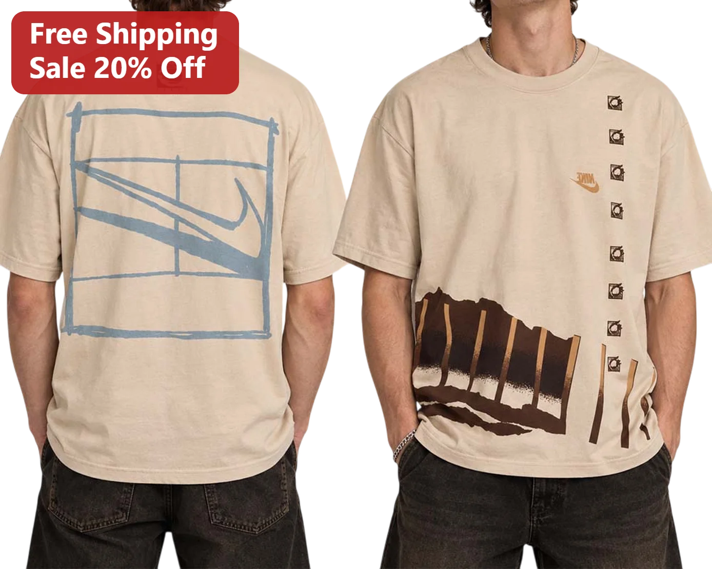 Abstract Sketch Graphic Tee Modern Streetwear Artistic Design Unisex Cotton Shirt