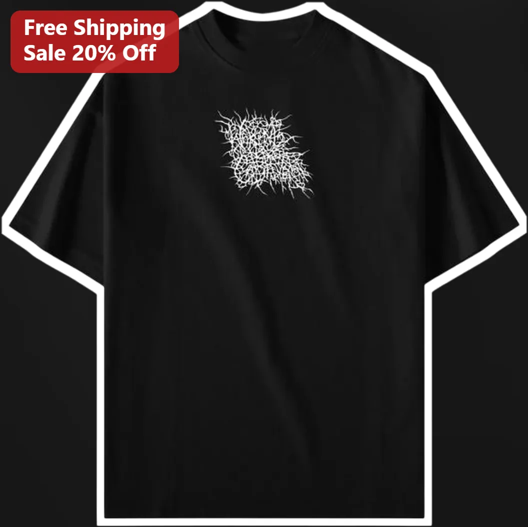 Abstract Spiky Logo Tee Minimalist Black Streetwear Graphic T-Shirt