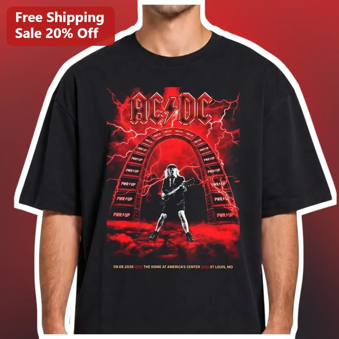 AC/DC PWR UP Band Merch Graphic Tee for Rock Fans