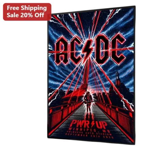 AC/DC PWR UP Canvas Print Rock Band Concert Poster Wall Art Decor