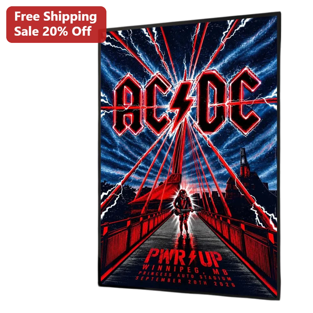 AC/DC PWR UP Canvas Print Rock Band Concert Poster Wall Art Decor