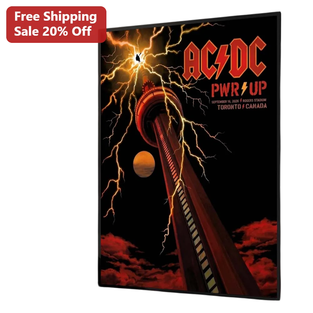AC/DC PWR UP Canvas Print Rock Band Tour Merch Wall Art Decor