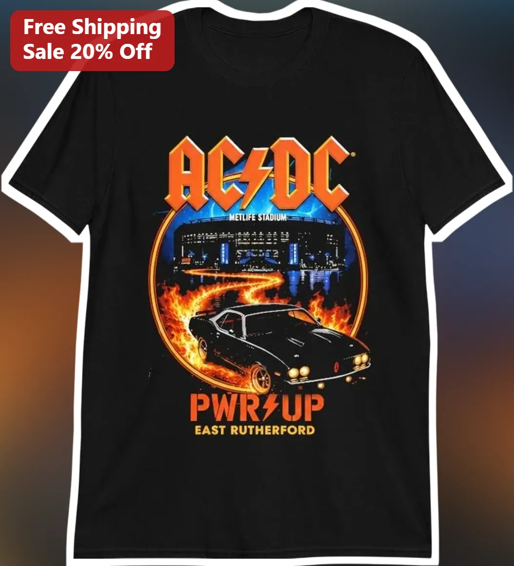 AC/DC PWR UP Tour Graphic Tee Classic Rock Band Merch for Men Women