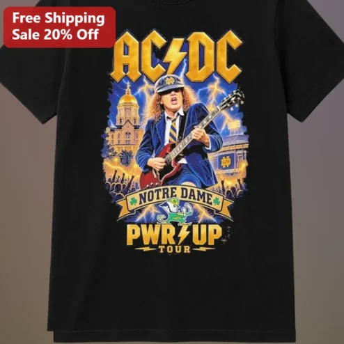 AC/DC PWR UP Tour Notre Dame Stadium Angus Young Graphic Tee