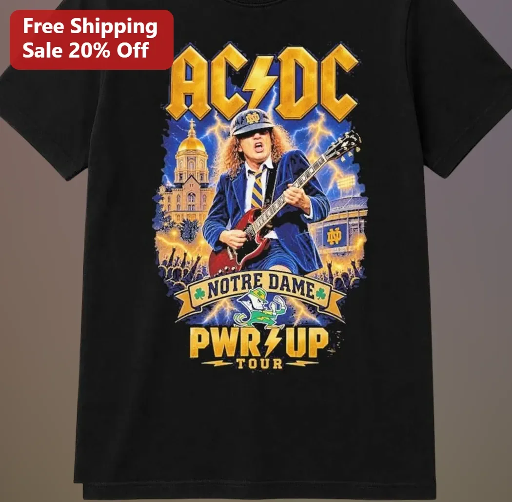 AC/DC PWR UP Tour Notre Dame Stadium Angus Young Graphic Tee
