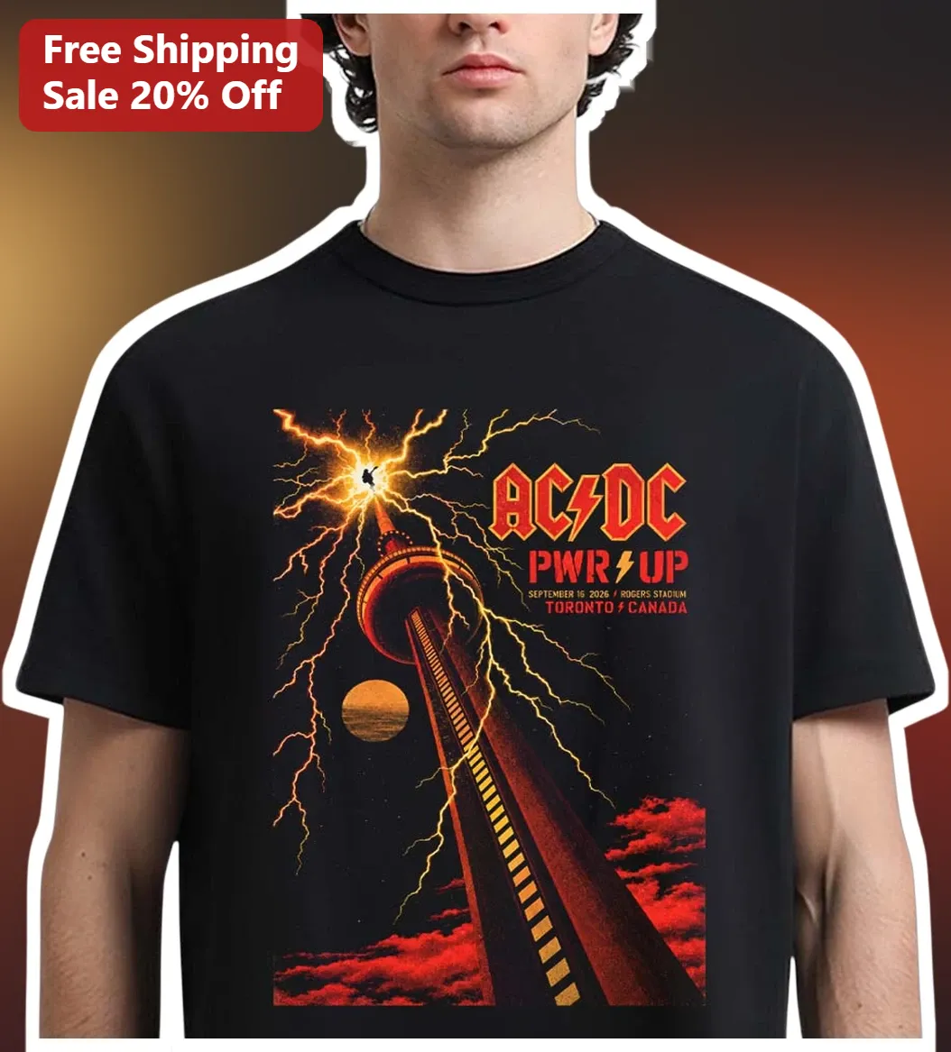 AC/DC PWR UP Tour Tee Vintage Rock Concert Poster Graphic T-Shirt for Men Women