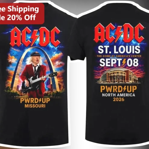 AC/DC PWRD UP Angus Young Guitarist Graphic Tee