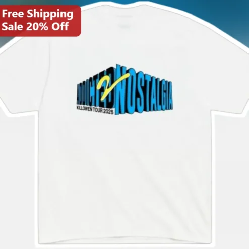 ADDICTED TO NOSTALGIA Tee Retro Y2K Vintage Aesthetic Graphic Shirt for Men Women