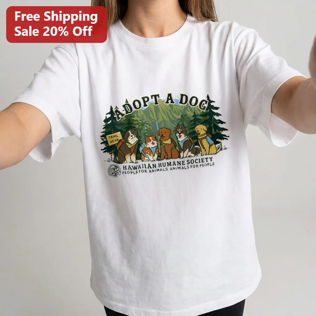 Adopt a Dog Trail Head Tee, People for Animals Animal Shelter Support Hiking Shirt Gift for Dog Lovers and Hikers