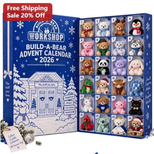 Advent Calendar Plushies 24 Collectible Mini Stuffed Animals Holiday Countdown Gift for Kids