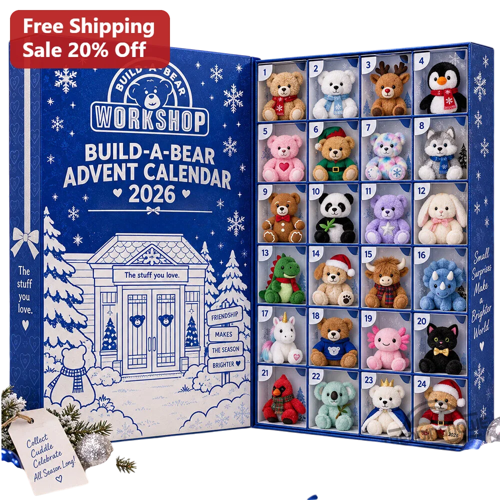 Advent Calendar Plushies 24 Collectible Mini Stuffed Animals Holiday Countdown Gift for Kids