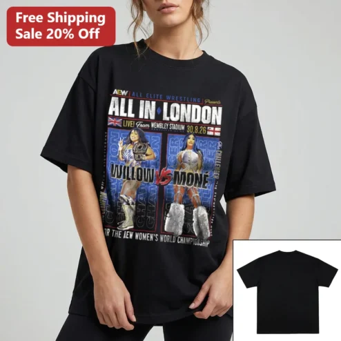 AEW All Elite Wrestling All In London Wembley Willow vs Mone Women's World Championship Match Tee Gift for Wrestling Fans