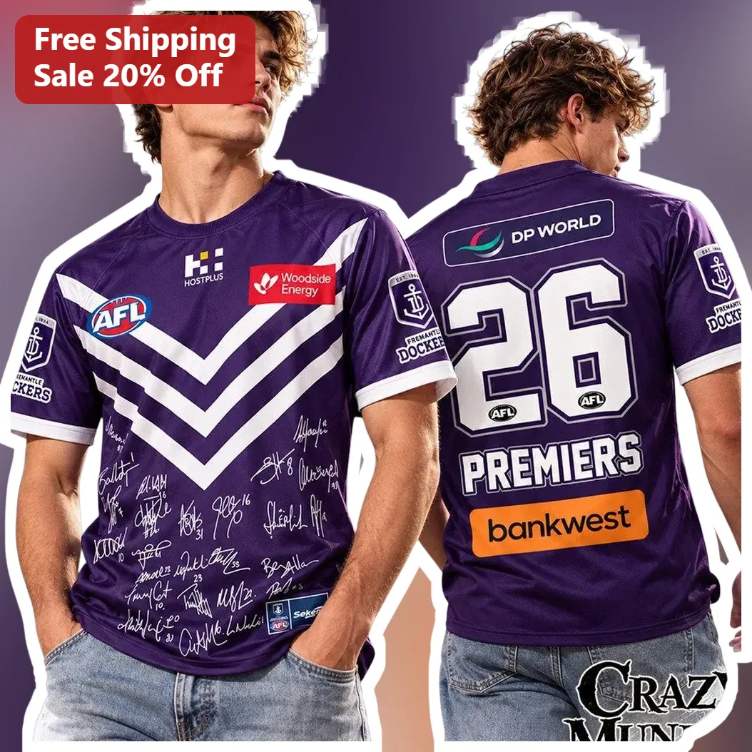 AFL Premiership Celebration Graphic Tee for Fremantle Dockers Fans